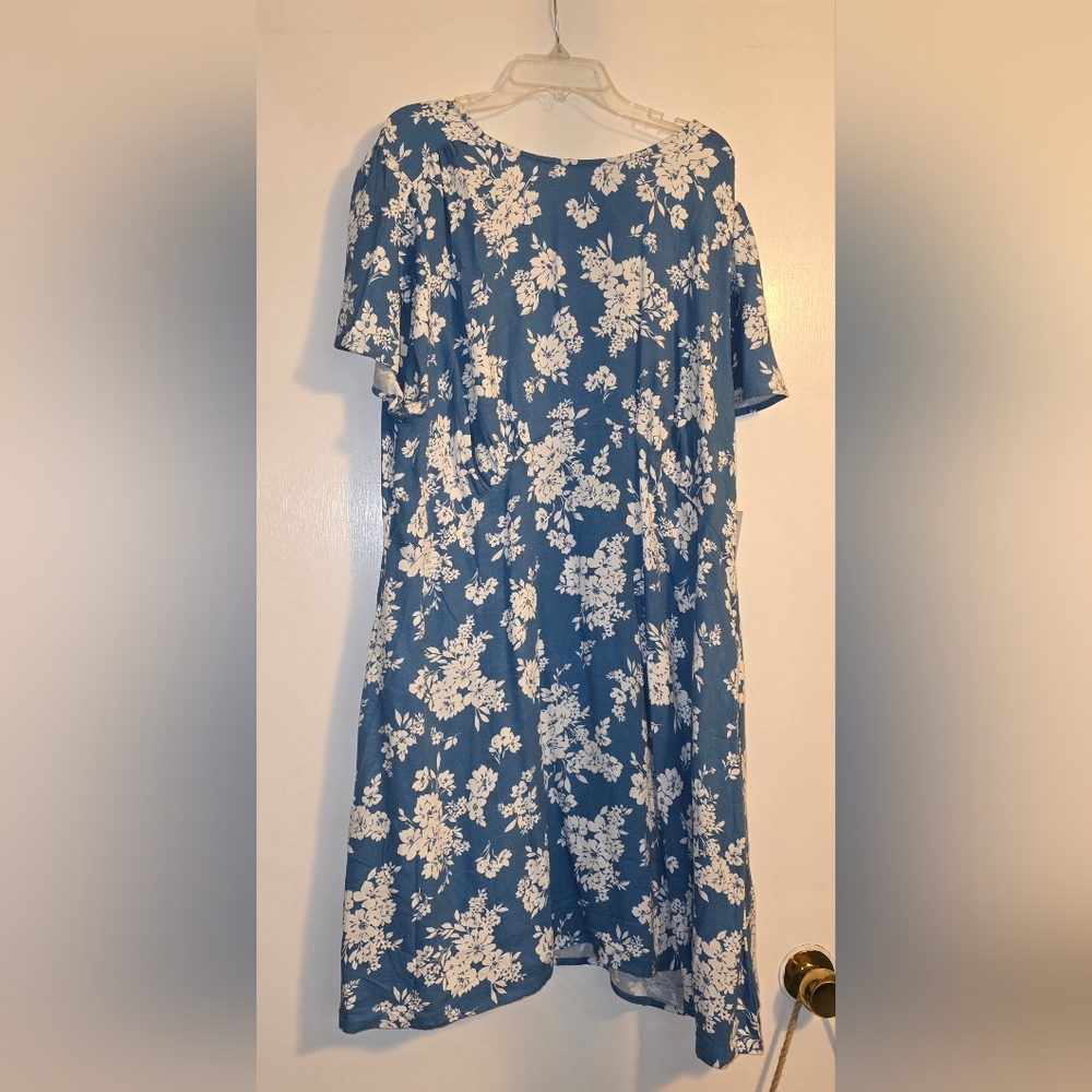 Floral Blue and White Dress